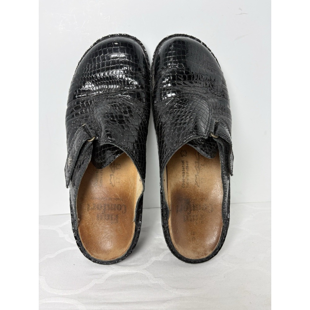 Finn Comfort Santa Fe Shoes Women Eu 41 - US Size 10 Black Leather Comfort Clogs - Picture 10 of 11